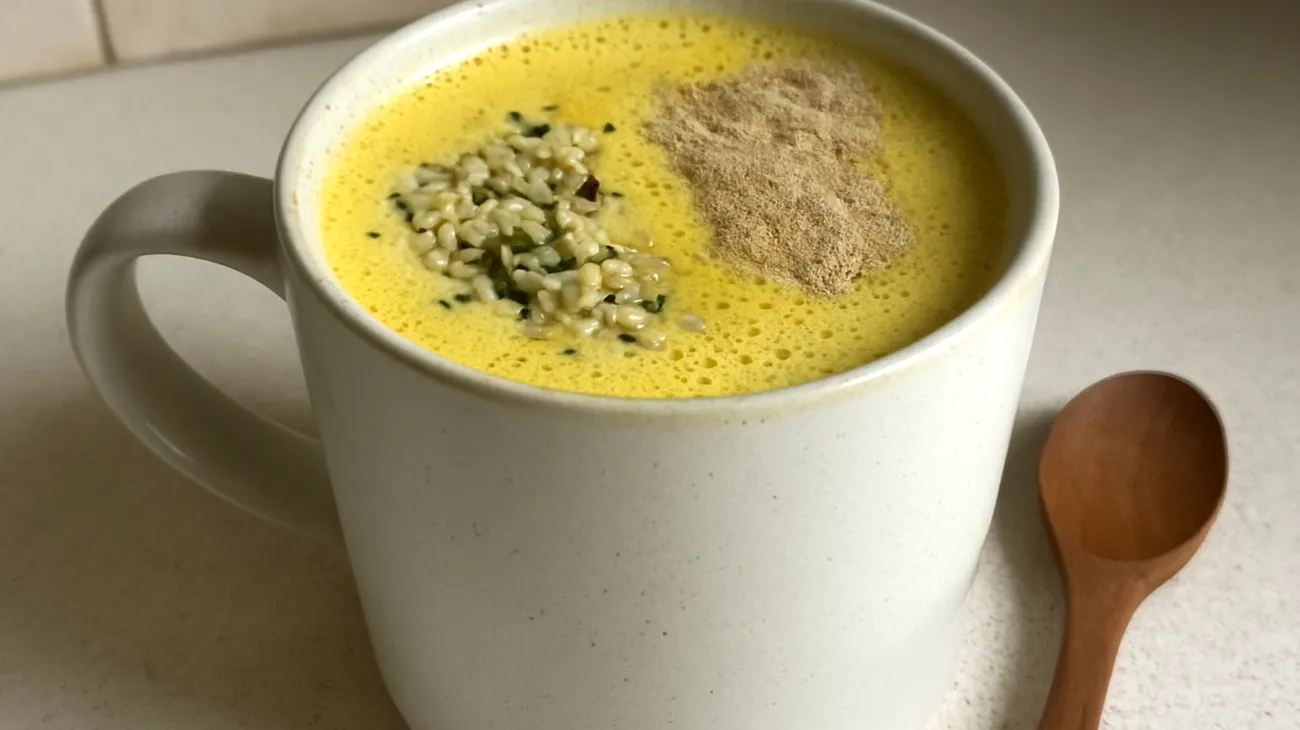Goldene Milch mit Ashwagandha und Hanfsamen"