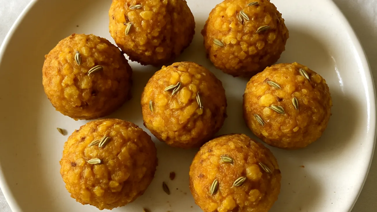 Kichererbsen-Kokos-Bällchen mit Fenchelsamen"