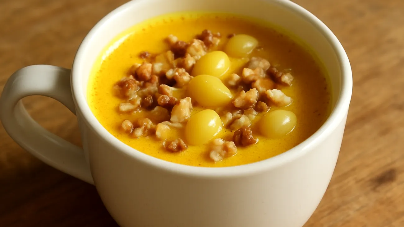 Goldene Milch mit Ginkgo und Walnüssen"